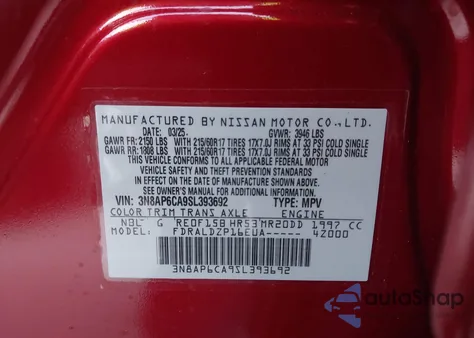 2025 Nissan Kicks Sv Fwd z USA, uszkodzony, nr VIN 3N8AP6CA9SL393692